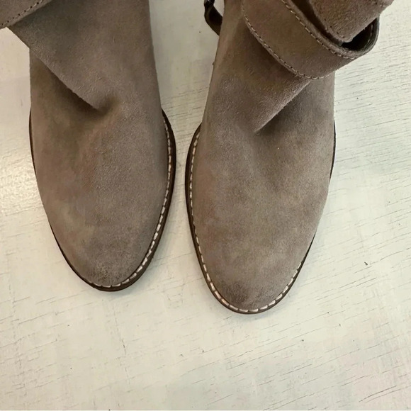 Sam Edelman Women’s ZipUp Pointed Toe Gray/Tan Leather Heeled Booties Sz 8M GUC - Picture 13 of 15